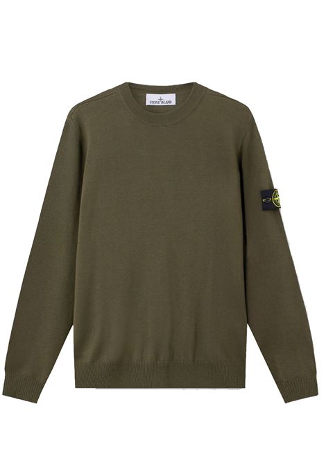 maglione girocollo uomo verde militare STONE ISLAND | K2S15 5100071 S00C4V0054